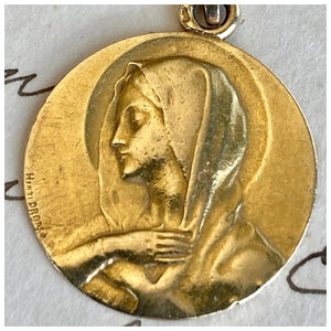Antique French St. Mary Pendant 18k Gold
