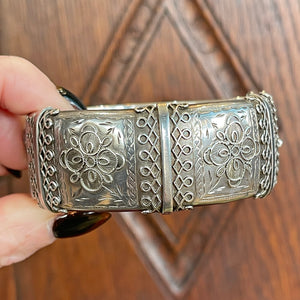 Victorian Silver Embossed Bangle Chester 1882