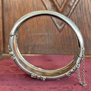 Victorian Silver Embossed Bangle Chester 1882