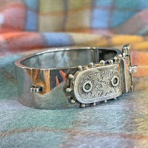 Victorian Silver Buckle Bangle, Dated 1884