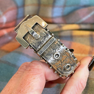 Victorian Silver Buckle Bangle, Dtd. 1884