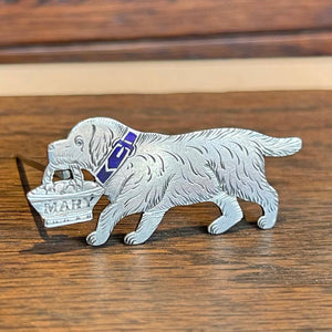 Mary the Victorian Dog Enamel Silver Brooch