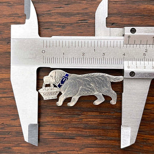 Mary the Victorian Dog Enamel Silver Brooch