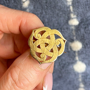 Art Nouveau Celtic Love Knot Brooch, France, c. 1910