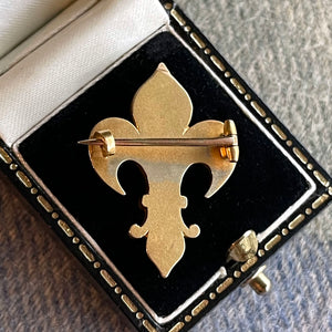 Antique French Fleur-de-lis Brooch,18k Gold c. 1900