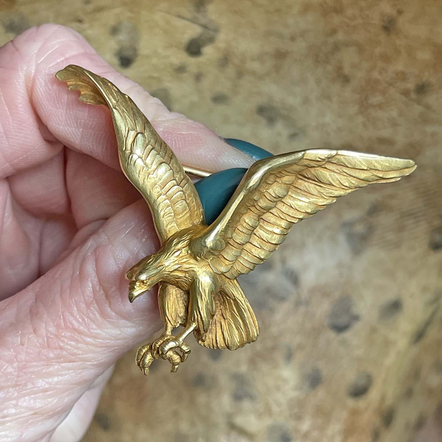 1900's French eagle brooch-made by French company FIX-18ct plated-rolled or outlets gold filled brooch-eagle Victorian brooch