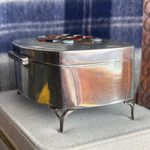 Victorian Sterling Silver and Scottish Agate Jewelry Casket