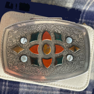 Victorian Sterling Silver and Scottish Agate Jewelry Casket