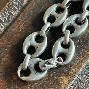 Victorian Silver Anchor Link Bracelet