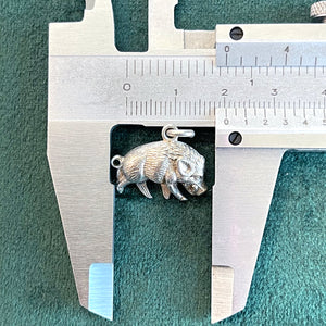 Antique Silver Boar Pig Charm