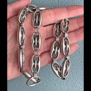 Antique Victorian Silver Link Collar Necklace