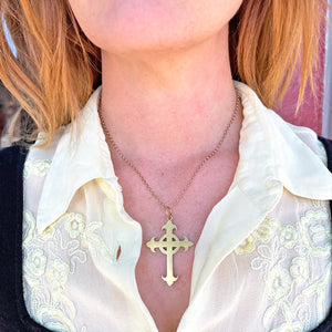 Victorian Celtic-Style Gold Cross Pendant, England, c. 1880