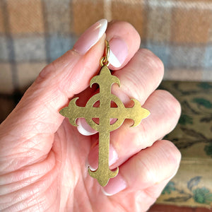 Victorian Celtic-Style Gold Cross Pendant, England, c. 1880