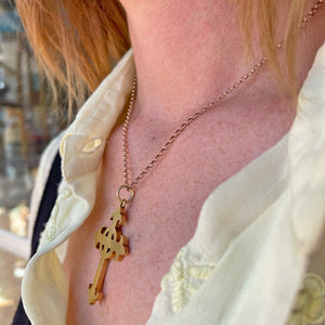 Victorian Celtic-Style Gold Cross Pendant, England, c. 1880