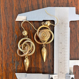 Victorian Love Knot Drop Earrings A Dance of Gold