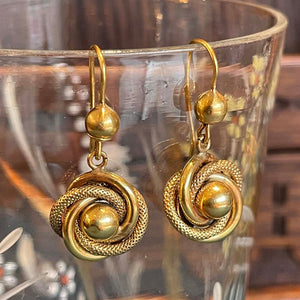 Antique Victorian Gold Love Knot Earrings