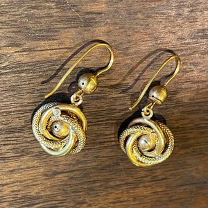 Antique Victorian Gold Love Knot Earrings