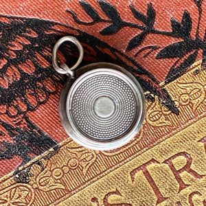 Antique Silver French Compass Fob Pendant