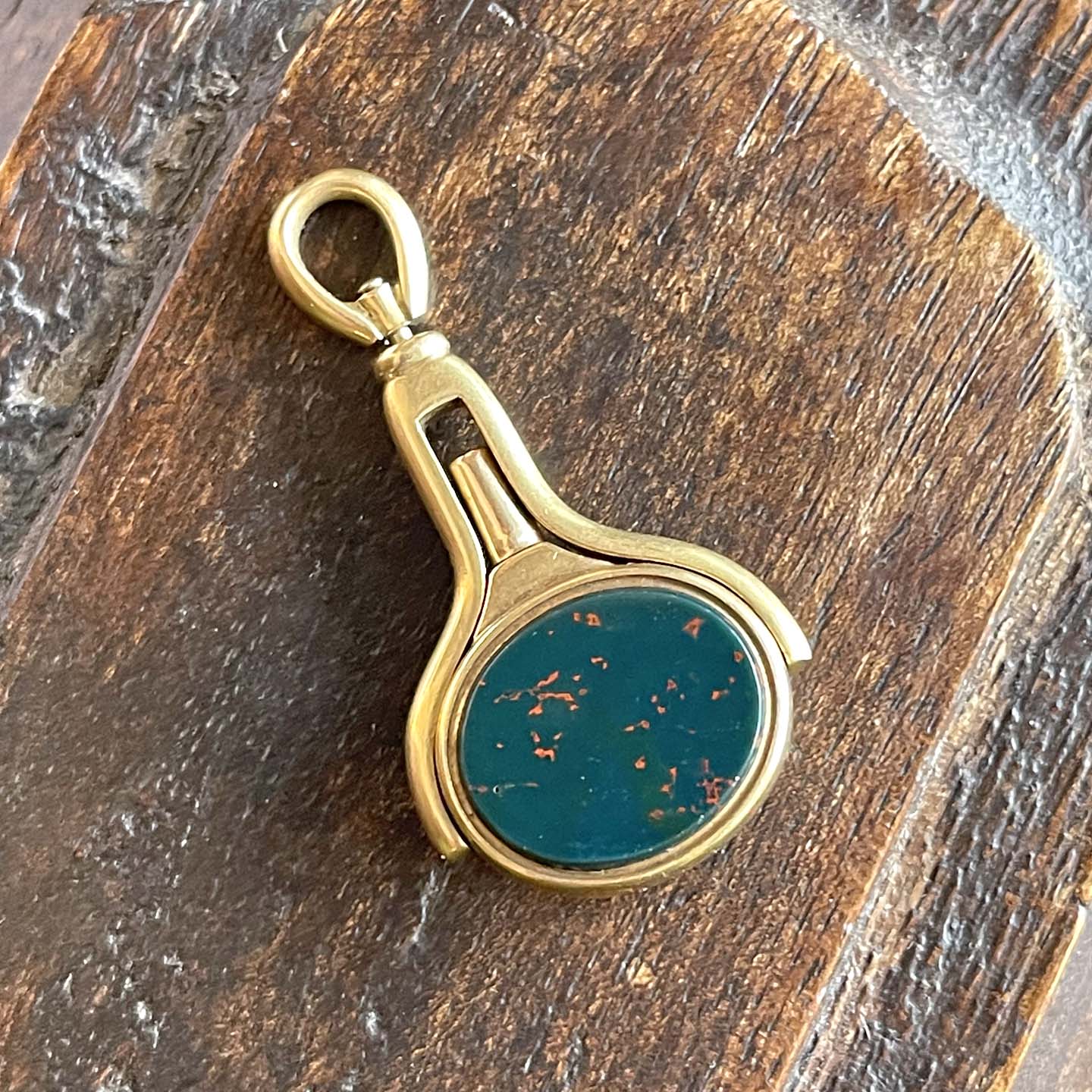 Victorian Bloodstone Carnelian Flip Fob Pendant Watch Key