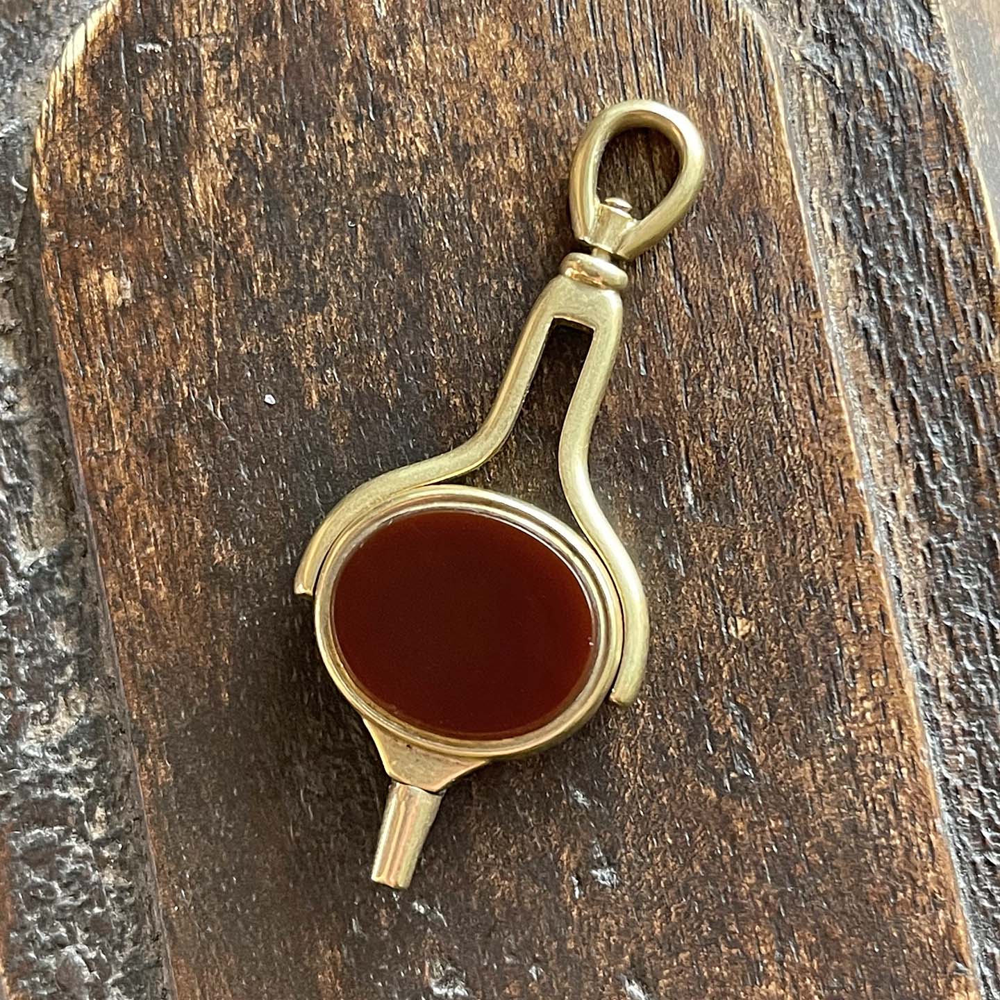 Victorian Bloodstone Carnelian Flip Fob Pendant Watch Key