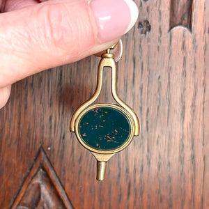 Victorian Bloodstone Carnelian Flip Fob Pendant Watch Key