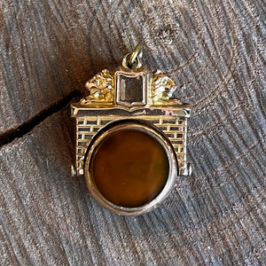 Edwardian Spinner Fob Pendant Bloodstone and Carnelian