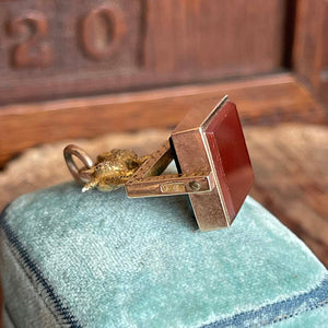 Reserved~Antique Gold Victorian Bloodstone Carneilian Flip Fob