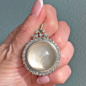 Victorian Rock Crystal Locket Pendant with Paste Surround