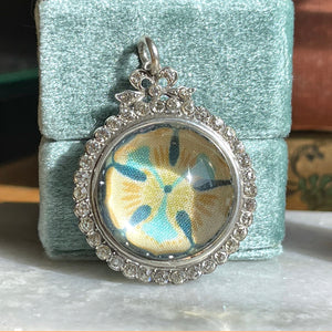 Victorian Rock Crystal Locket Pendant with Paste Surround