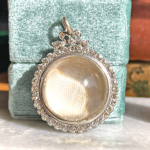 Victorian Rock Crystal Locket Pendant with Paste Surround