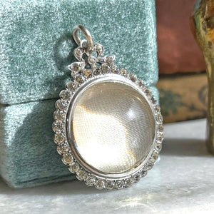 Victorian Rock Crystal Locket Pendant with Paste Surround