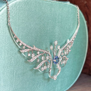 French Belle Epoque Diamond Sapphire Tiara Conversion Necklace 5+cttw Platinum