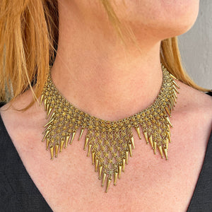 Vintage Silver Gilt Fringe Necklace