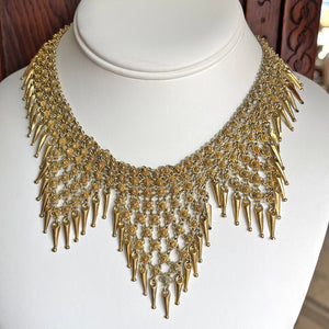 Vintage Silver Gilt Fringe Necklace