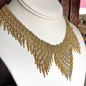 Vintage Silver Gilt Fringe Necklace