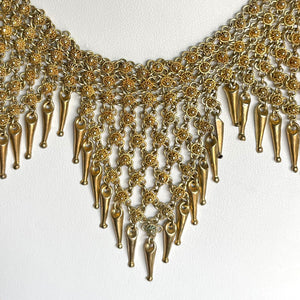 Vintage Silver Gilt Fringe Necklace