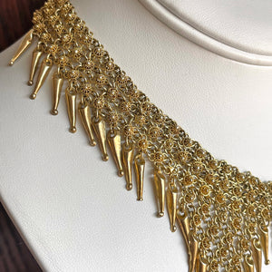 Vintage Silver Gilt Fringe Necklace