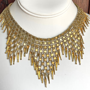 Vintage Silver Gilt Fringe Necklace