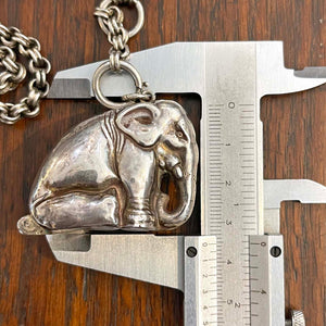 Sterling Silver Victorian Elephant Pendant 1857