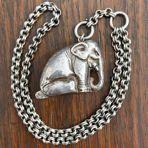 Sterling Silver Victorian Elephant Pendant 1857