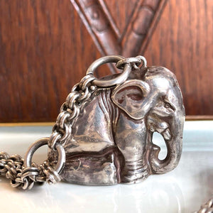 Sterling Silver Victorian Elephant Pendant 1857