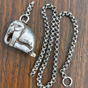 Sterling Silver Victorian Elephant Pendant 1857