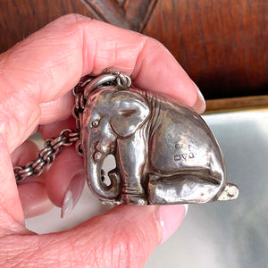 Sterling Silver Victorian Elephant Pendant 1857