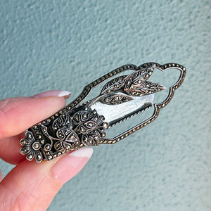 Art Deco Silver Marcasite Dress Clip