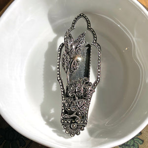 Art Deco Silver Marcasite Dress Clip