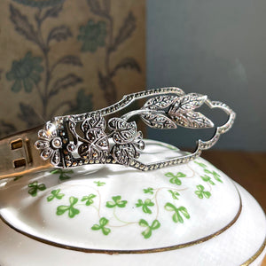 Art Deco Silver Marcasite Dress Clip