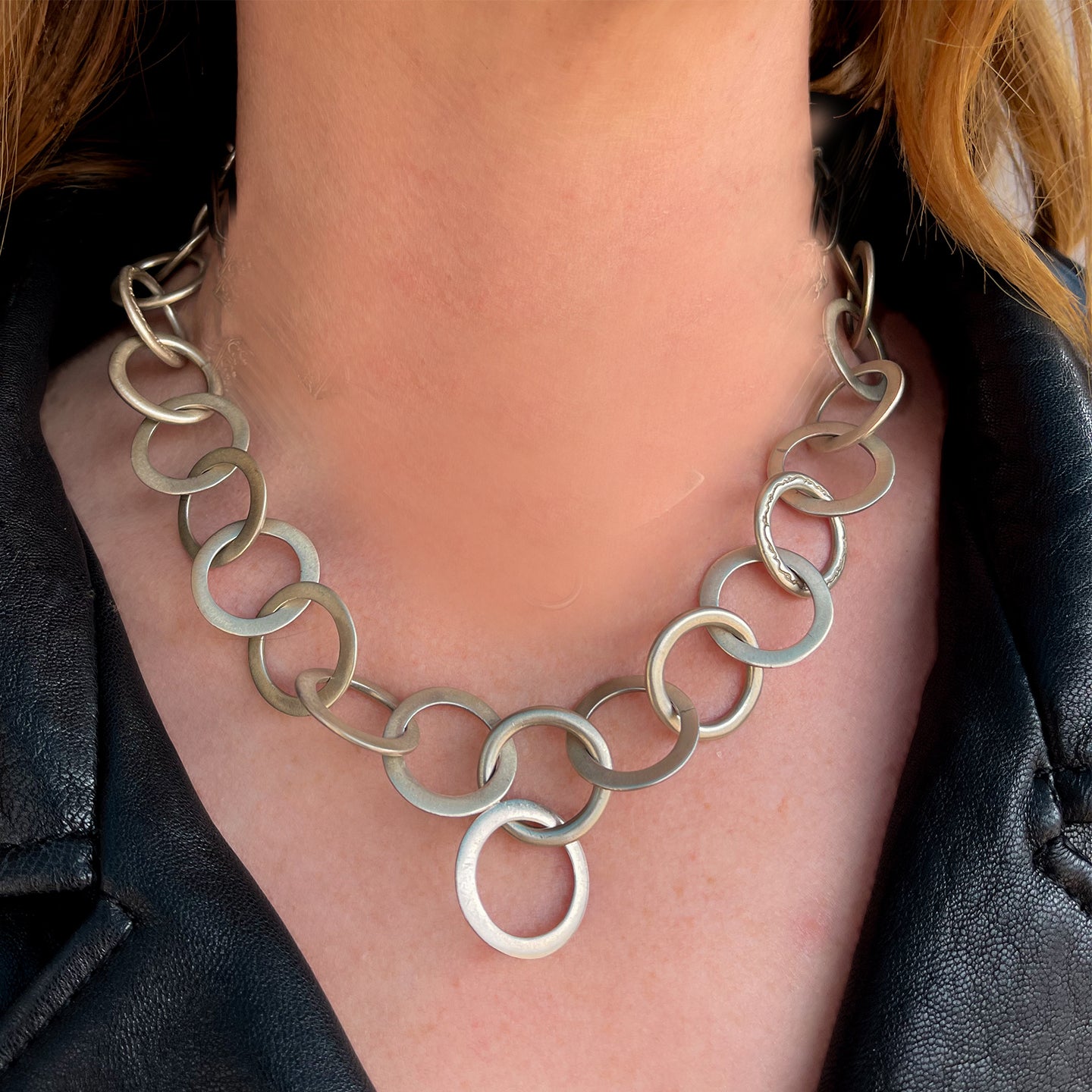 Sterling Silver Modernist Edinburgh Link Necklace, 1980