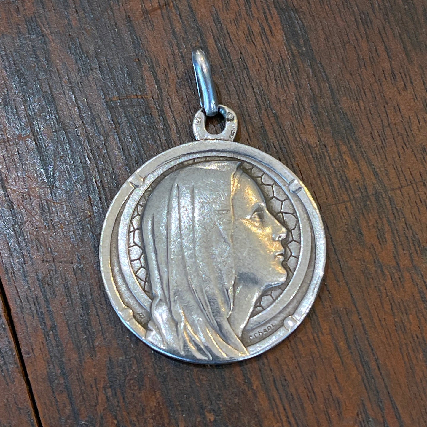 Vintage Solid Silver French Marie Medal Pendant - Maria - Virgin Mary - Catholic outlet Religious Jewelry