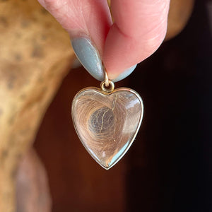 Victorian Memento Mori Rock Crystal Heart Pendant Locket 1897