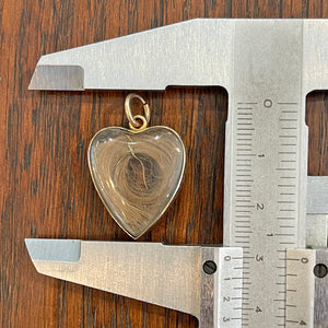 Victorian Memento Mori Rock Crystal Heart Pendant Locket 1897